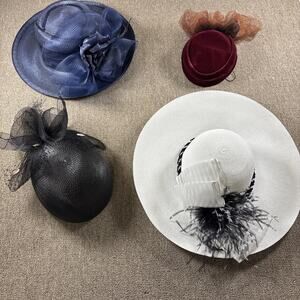 Women’s Vintage Hat Fascinator Bundle 4 Hats Old New Stock